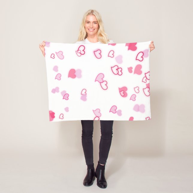 Hearts Fleece Blanket (In Situ)