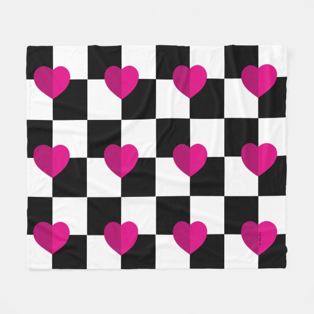 Hearts Fleece Blanket (Front (Horizontal))