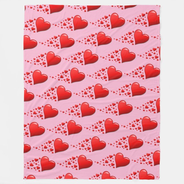 Hearts Fleece Blanket (Front)