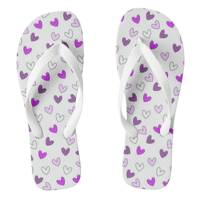 Hearts Flip Flops (Footbed)