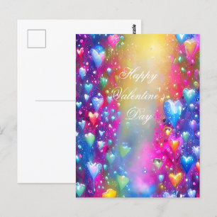 Hearts floating in the sun valentine postcard