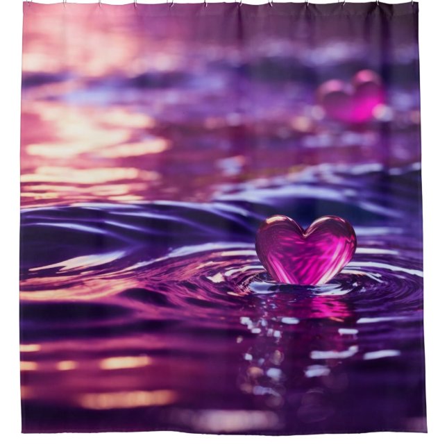  "Hearts Floating on Water with Purple & Pink Hue" (Front)