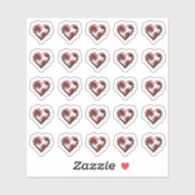 Hearts Floral Wedding Flower Envelope Stickers 