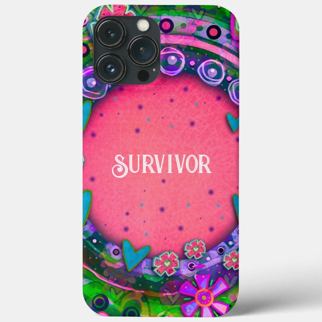 Hearts Flowers Customizable Inspirivity Survivor Case-Mate iPhone Case (Back)