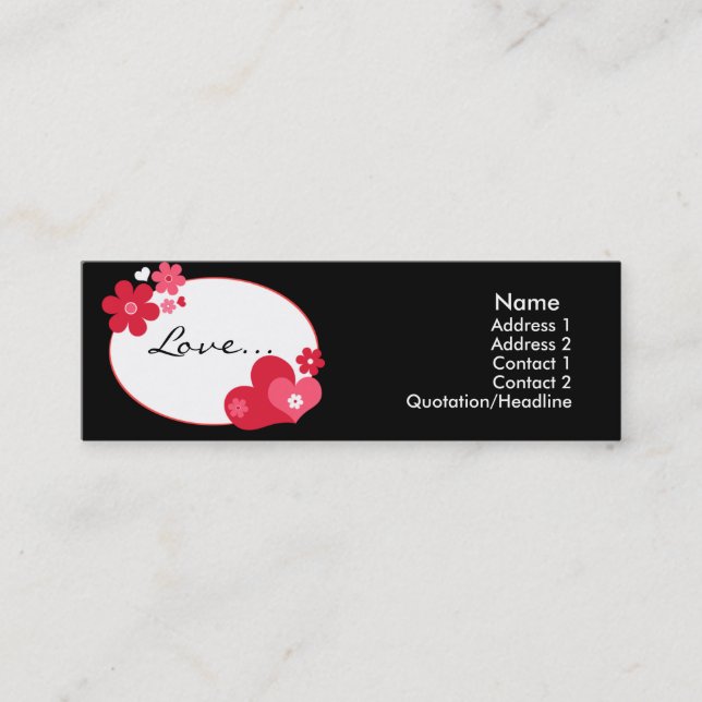 Hearts & Flowers Profile Cards (Front)