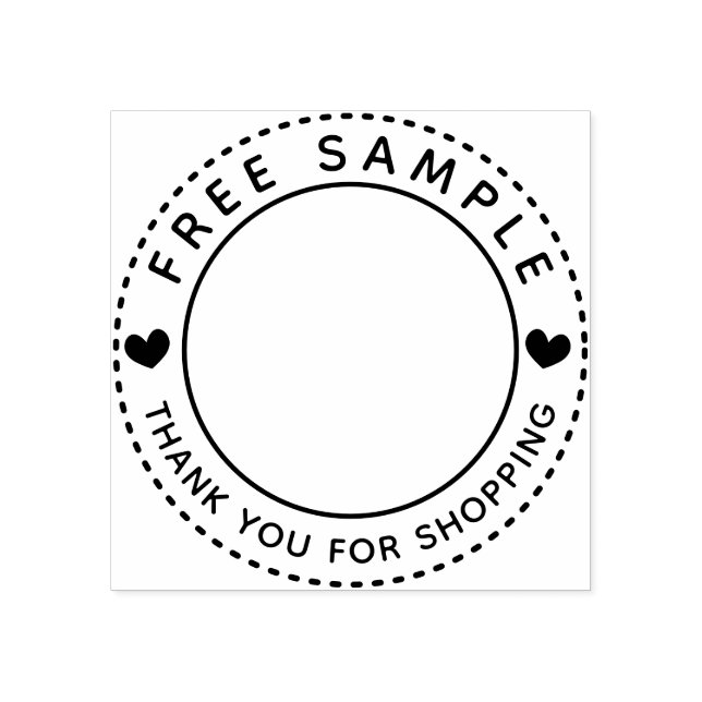 Hearts Free Sample Thank You For Shopping Rubber Stamp (Imprint)