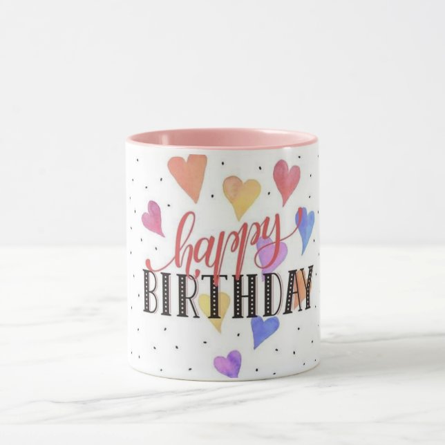  Hearts Full of Birthday Wishes: Happy Birthday Mug (Center)
