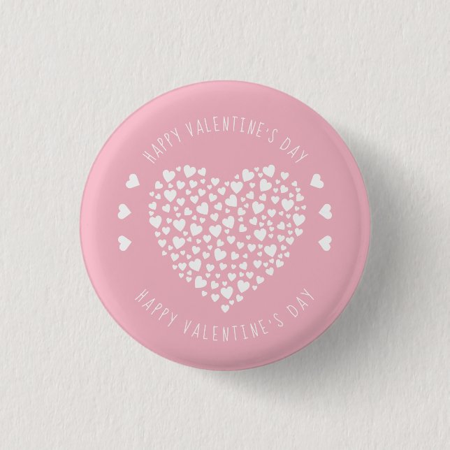 Hearts Full of Hearts Valentine's Day 1 Inch Round Button (Front)