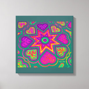 'Hearts Full of Love' Panel Print (Brights)(Green)