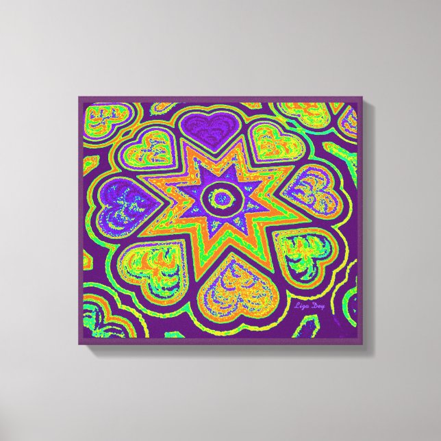 'Hearts Full of Love' Panel Print (Brights)(Prple) (Front)