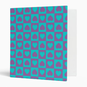 Hearts Galore Purple and Blue Binder