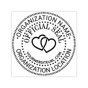 Hearts Generic Custom Official Seal Name Loc URL Self-inking Stamp