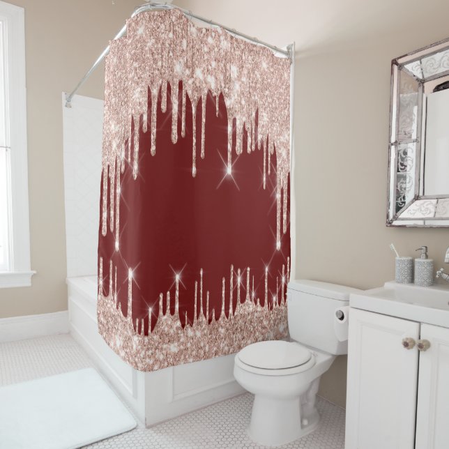 Hearts Glitter Drips Pink Rose Burgundy BORDEAUX (In Situ)