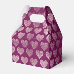 Hearts Glitter Pattern Favor Box