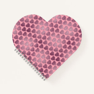 Hearts Glitter Pattern Notebook