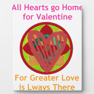 Hearts go home for valentine. plaque
