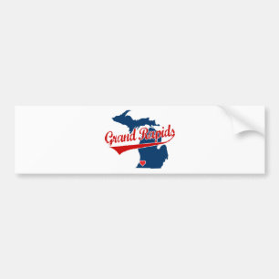 Hearts Grand Rapids Michigan Bumper Sticker