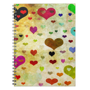 Hearts-Grunged by Shirley Taylor Notebook