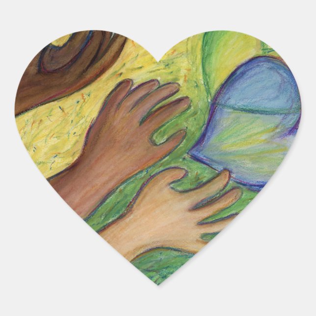Hearts & Hands Diversity Art Decal Stickers (Front)