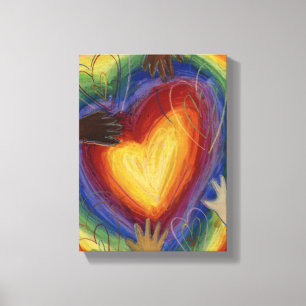 Hearts & Hands Diversity Painting Canvas Art Print