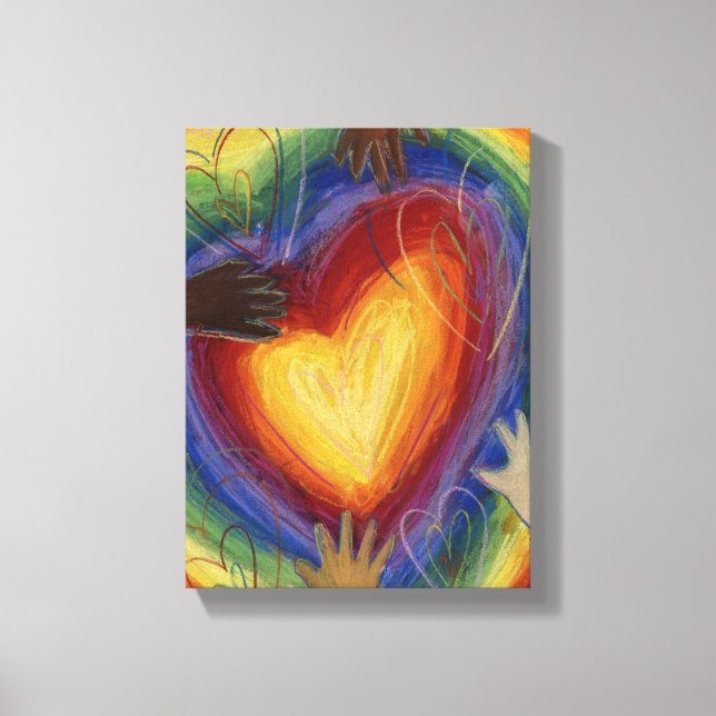 Hearts & Hands Diversity Painting Canvas Art Print (Front)