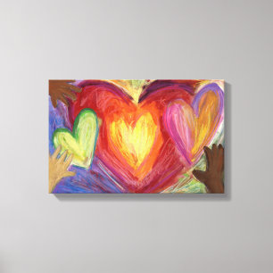 Hearts & Hands Diversity Painting Canvas Art Print
