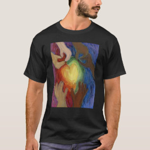 Hearts & Hands Love Diversity Art Custom T-Shirts