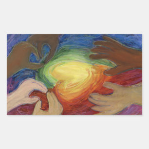 Hearts & Hands Love Diversity Art Decal Stickers