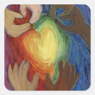 Hearts & Hands Love Diversity Art Decal Stickers