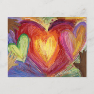 Hearts & Hands Love Diversity Custom Art Postcards
