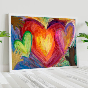 Hearts & Hands Love Painting Art Poster Prints
