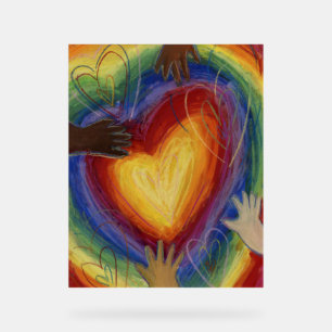 Hearts & Hands Love Painting DEI Art Print Sign