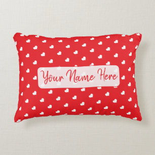Hearts Happy Valentine’s Day Modern Love Pattern Accent Pillow