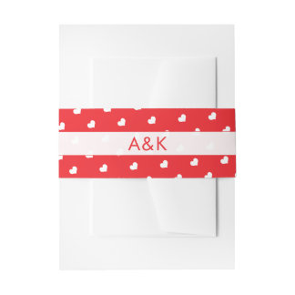 Hearts Happy Valentine’s Day Modern Love Pattern Invitation Belly Band