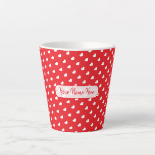 Hearts Happy Valentine’s Day Modern Love Pattern Latte Mug