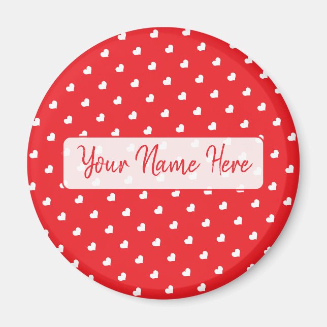 Hearts Happy Valentine’s Day Modern Love Pattern Magnet (Front)