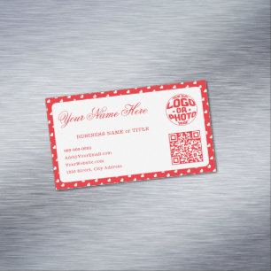 Hearts Happy Valentine’s Day Modern Love Pattern Magnetic Business Card