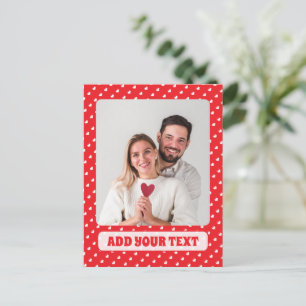 Hearts Happy Valentine’s Day Modern Love Pattern Postcard