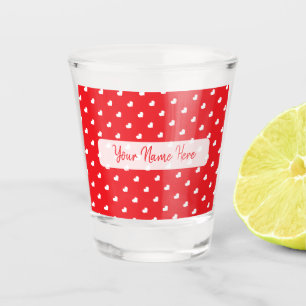 Hearts Happy Valentine's Day Modern Love Pattern Shot Glass