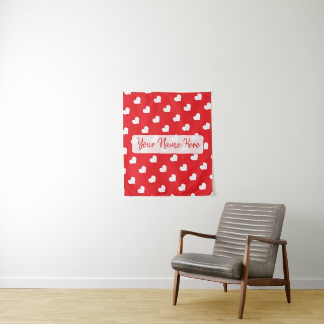 Hearts Happy Valentine's Day Modern Love Pattern Tapestry (In Situ)