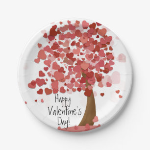 Hearts Happy Valentine's Day Paper Party Plates