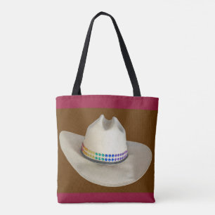 Hearts Hat Bandana Western in red Tote Bag