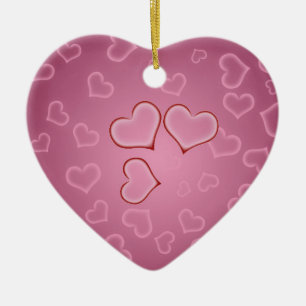 Hearts Heart Ornment Ceramic Ornament