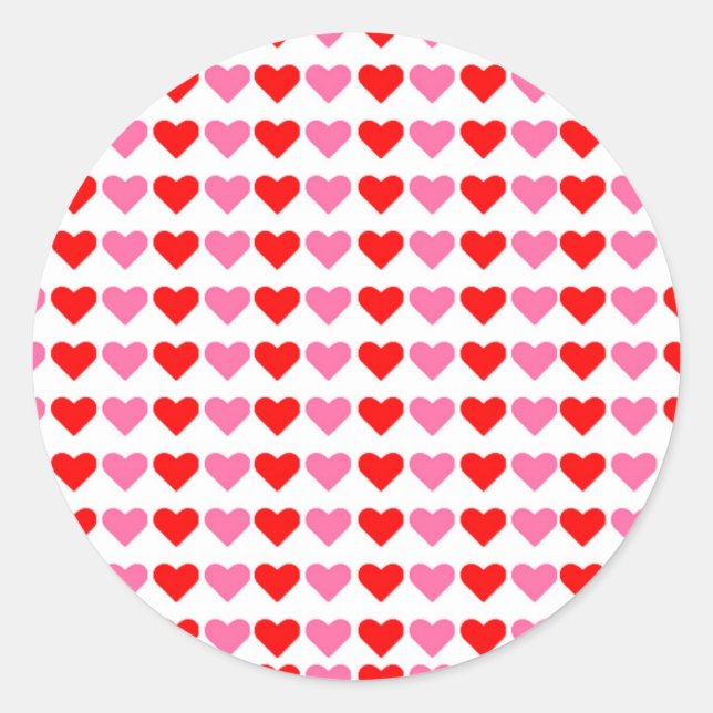 Hearts hearts hearts classic round sticker (Front)