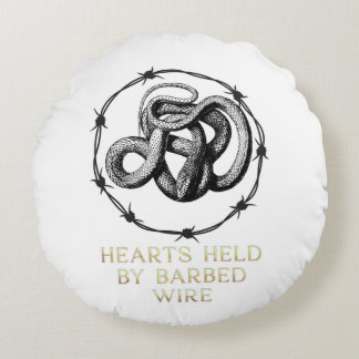Hearts Held by Barbed Wire Pillow