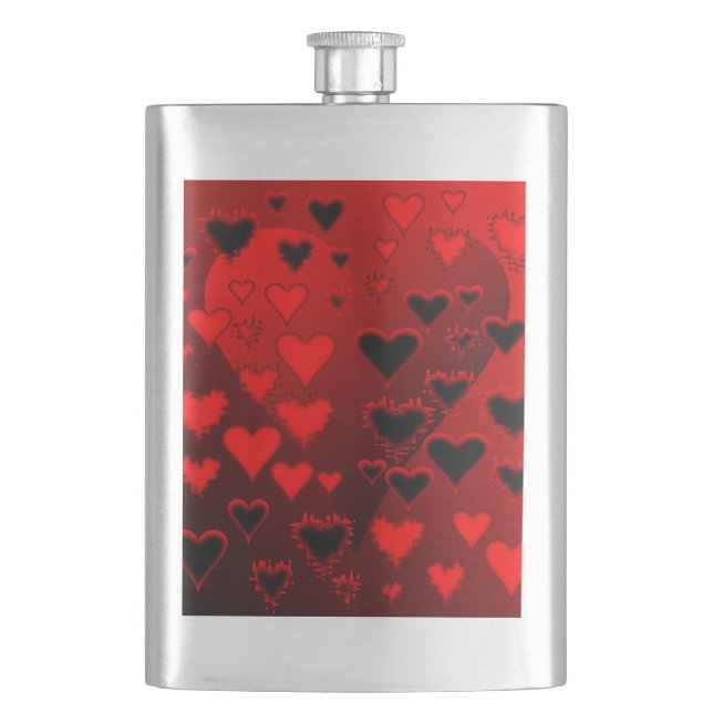 Hearts Hip Flask (Front)