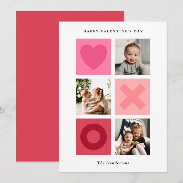 Hearts, Hugs and Kisses Photo Valentine’s Holiday (Front/Back)