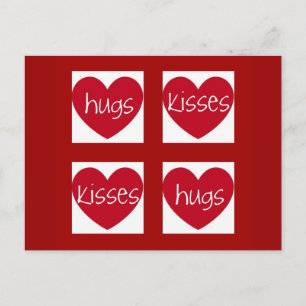 Hearts, Hugs and Kisses Postcard