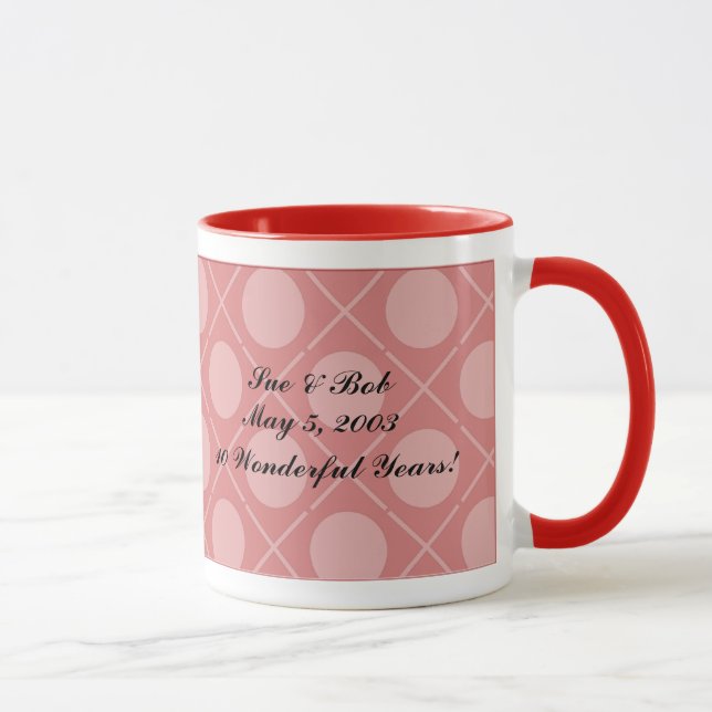 Hearts Hugs & Kisses Customizable Pink Photo Mug (Right)