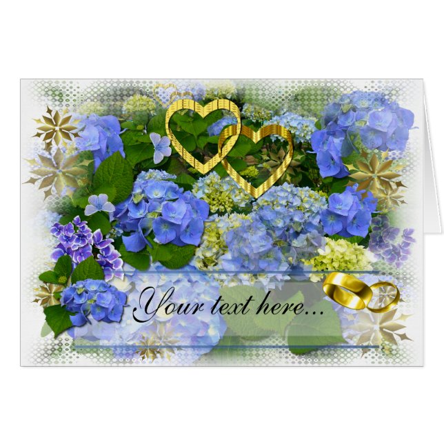 HEARTS & HYDRANGEAS ~ Card (Front Horizontal)